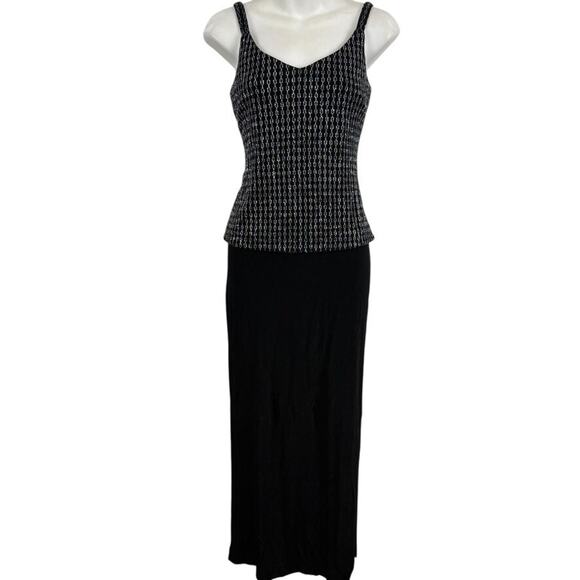 Alex Evenings Petite Black Formal Slinky Knit Stretch Sheath Glitter Dress sz 4P - Picture 1 of 16